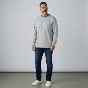 Carhartt Force Relaxed Long Sleeve T-Shirt Men's Sz 3XL Heather Gray Everyday